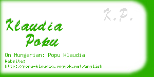 klaudia popu business card